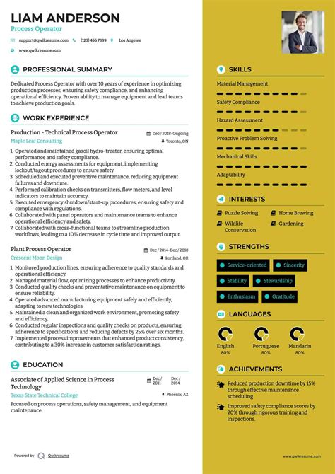 Operator Process Resume Samples .